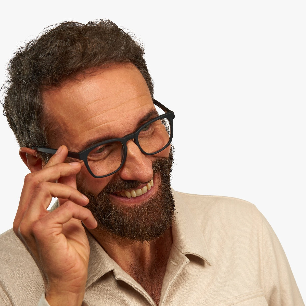 Luxreaders stylish Men's Bornholm Black Reading glasses. Made from Acetate in a Square shape.