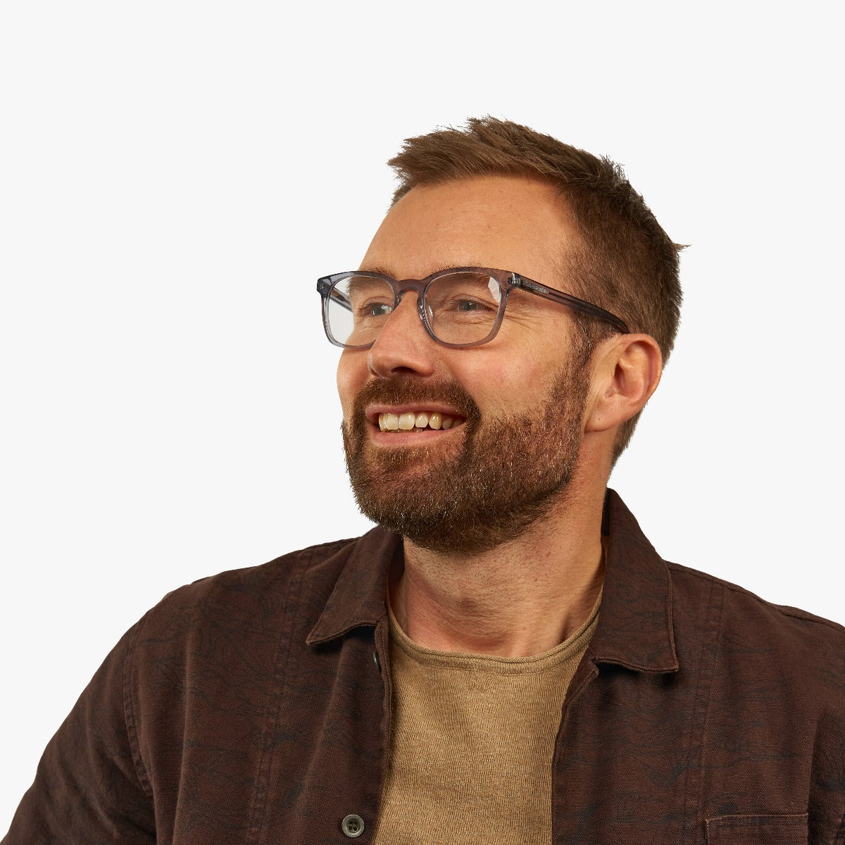 Luxreaders stylish Bornholm Crystal Grey Blue light glasses. Made from Acetate in a Square shape.