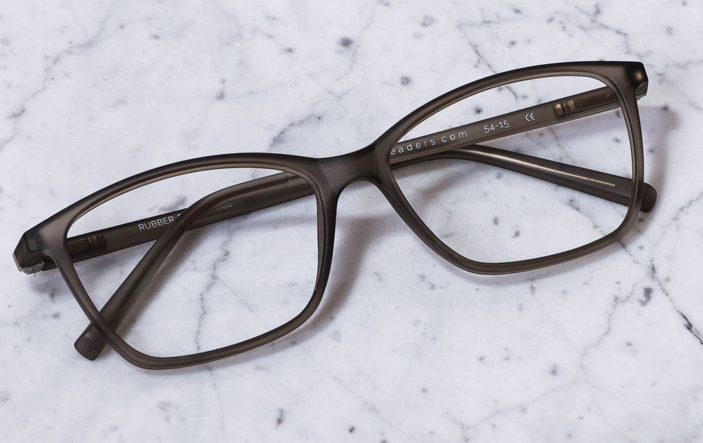 Rectangular reading glasses from Luxreaders on a table