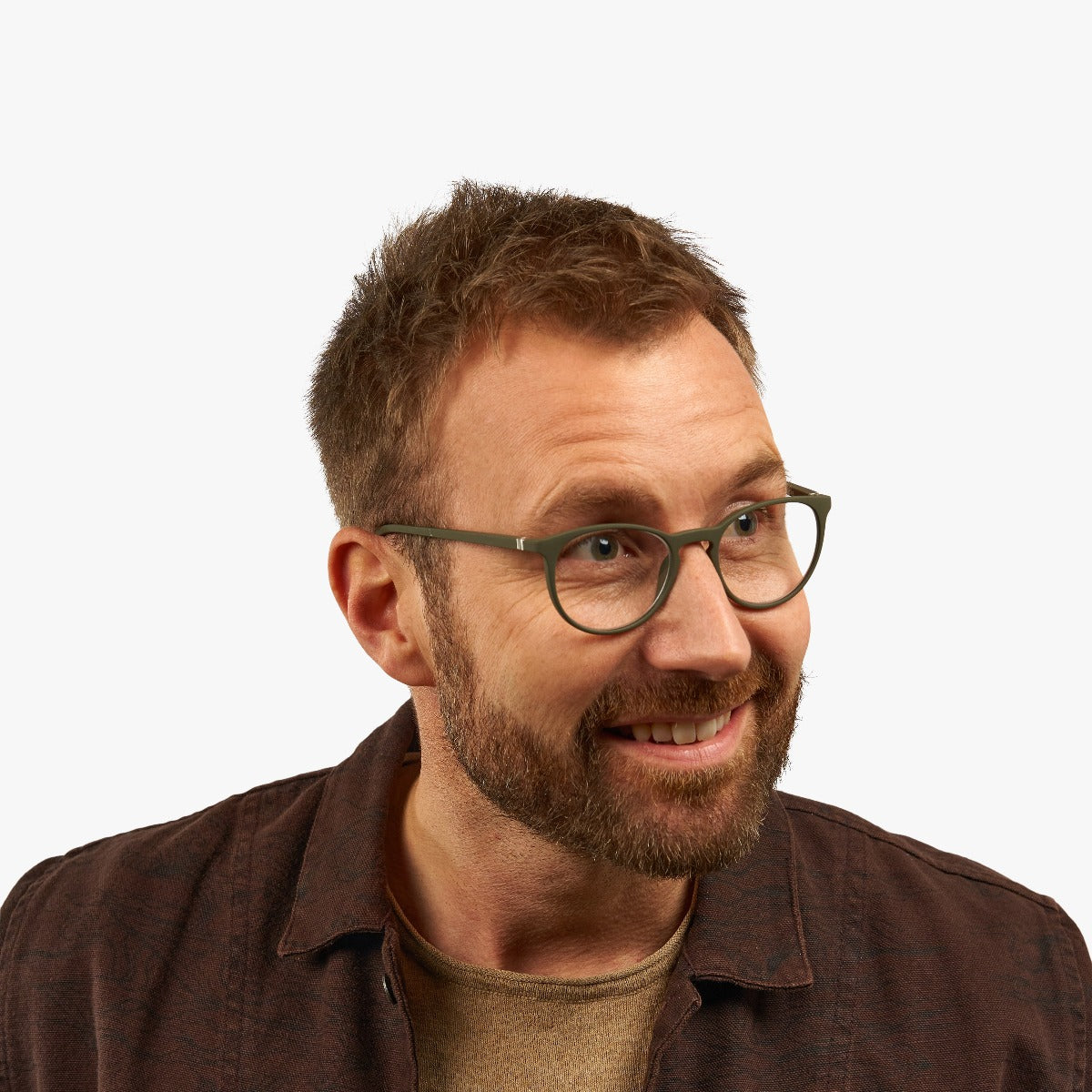 Luxreaders stylish Men's Stockholm Dark Army Reading glasses. Made from Rubber in a Iconic shape.