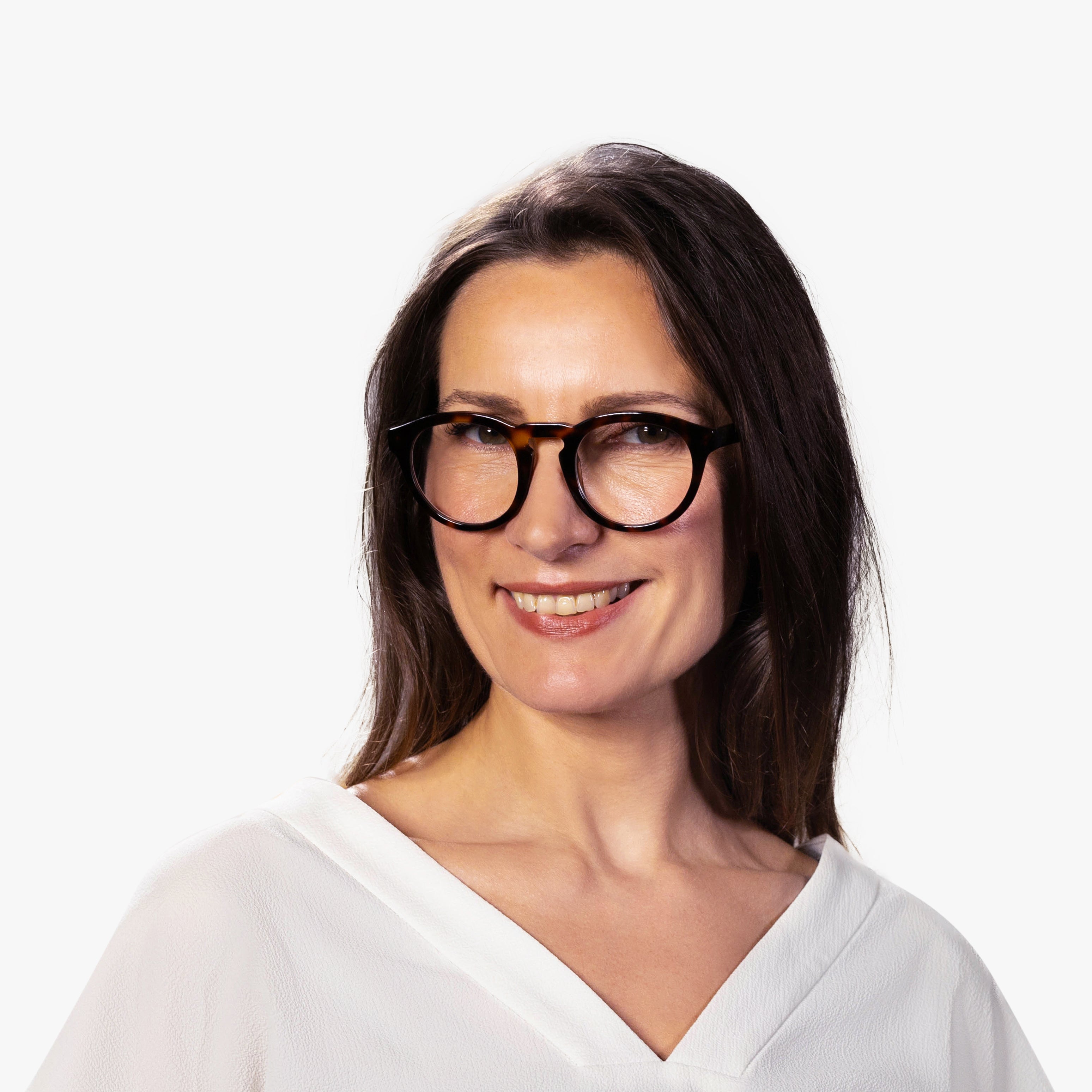 Luxreaders stylish Women's Gråsten Light Turtle Reading glasses. Made from Bio-acetate in a Round shape.