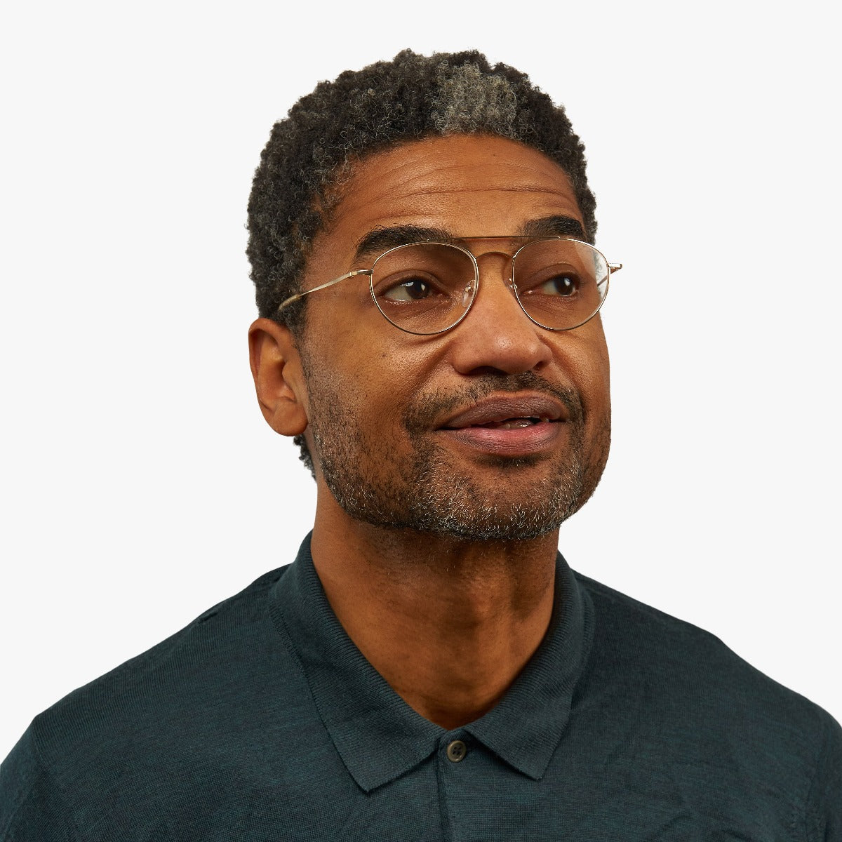 Luxreaders stylish Men's Göteborg Gold Reading glasses. Made from Stainless steel in a Round shape.