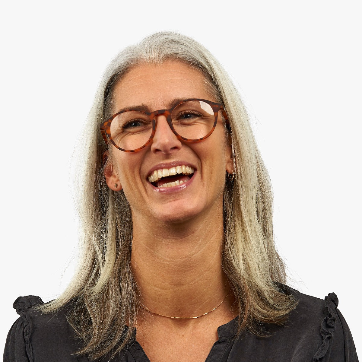 Luxreaders stylish Læsø Turtle Blue light glasses. Made from Rubber in a Round shape.