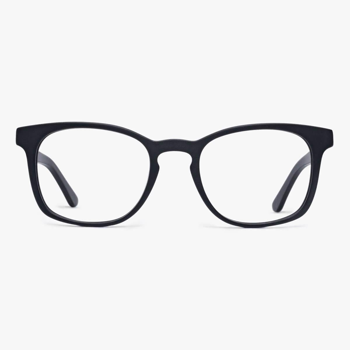Bornholm Black square glasses with matte black frame