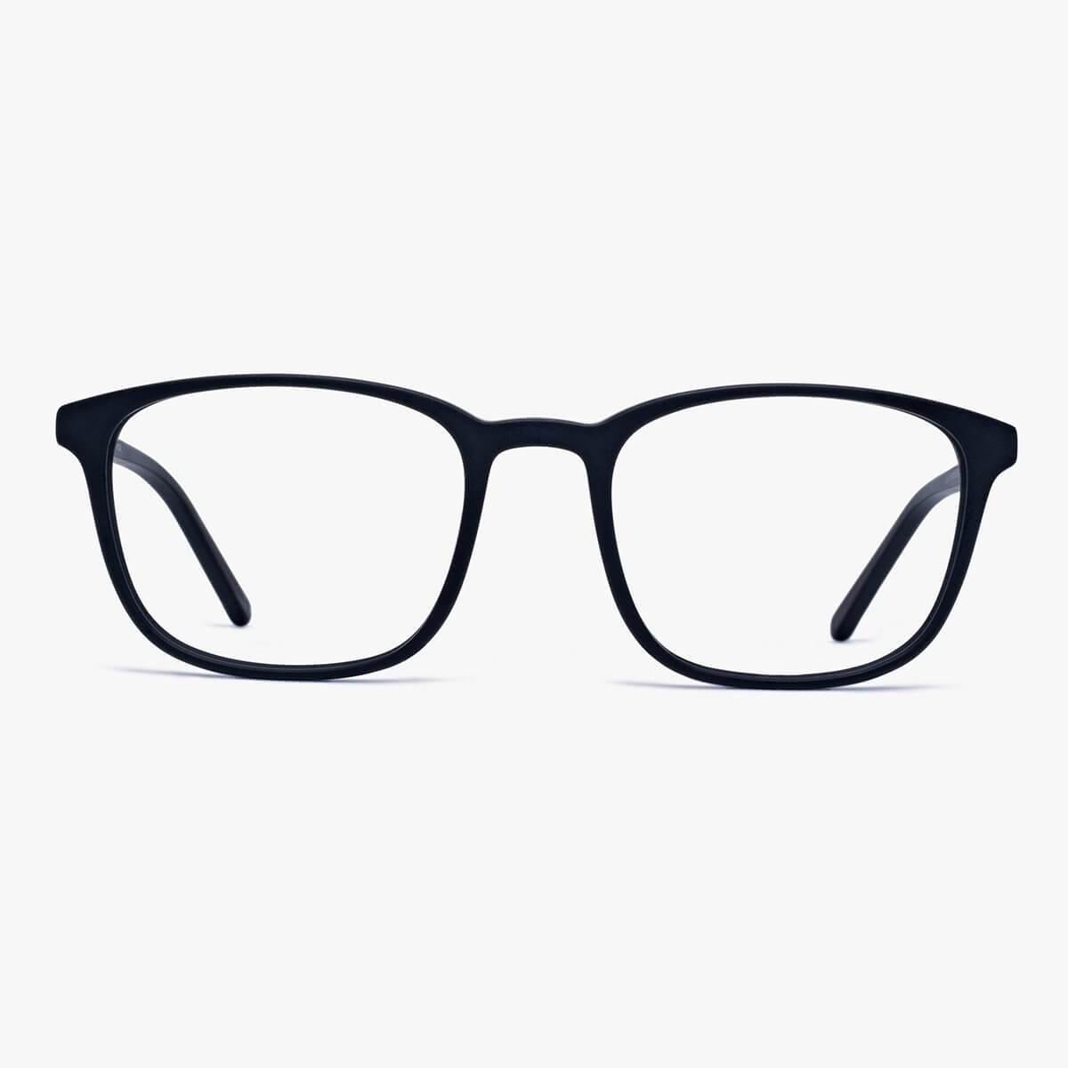 Luxreaders stylish Ebeltoft Black Blue light glasses. Made from Acetate in a Square shape.