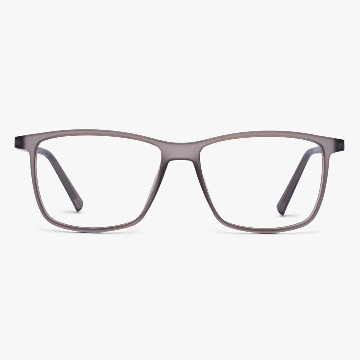 Luxreaders stylish Women's København Grey Blue light glasses. Made from Rubber in a Square shape.