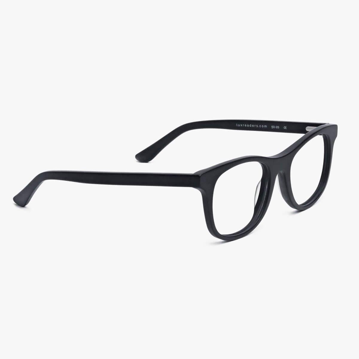 Luxreaders stylish Malmö Black Blue light glasses. Made from Acetate in a Square shape.