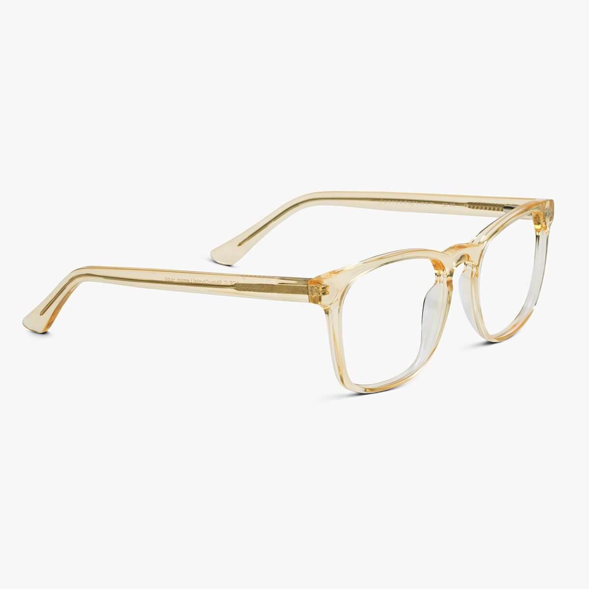 Luxreaders stylish Men's Bornholm Crystal Lemon Reading glasses. Made from Acetate in a Square shape.