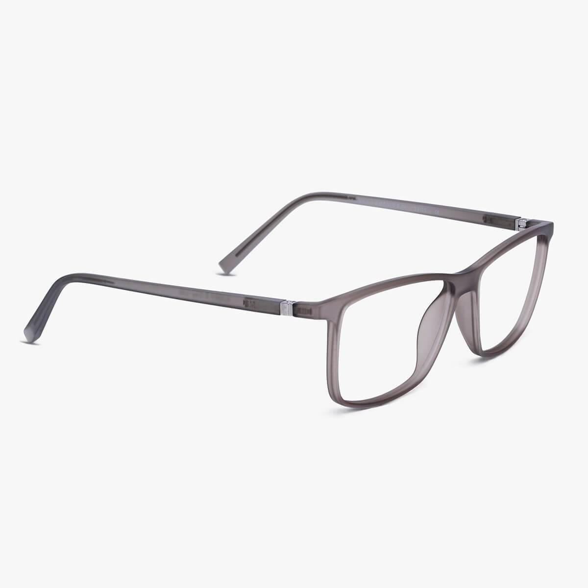 Luxreaders stylish København Grey Reading glasses. Made from Rubber in a Square shape.
