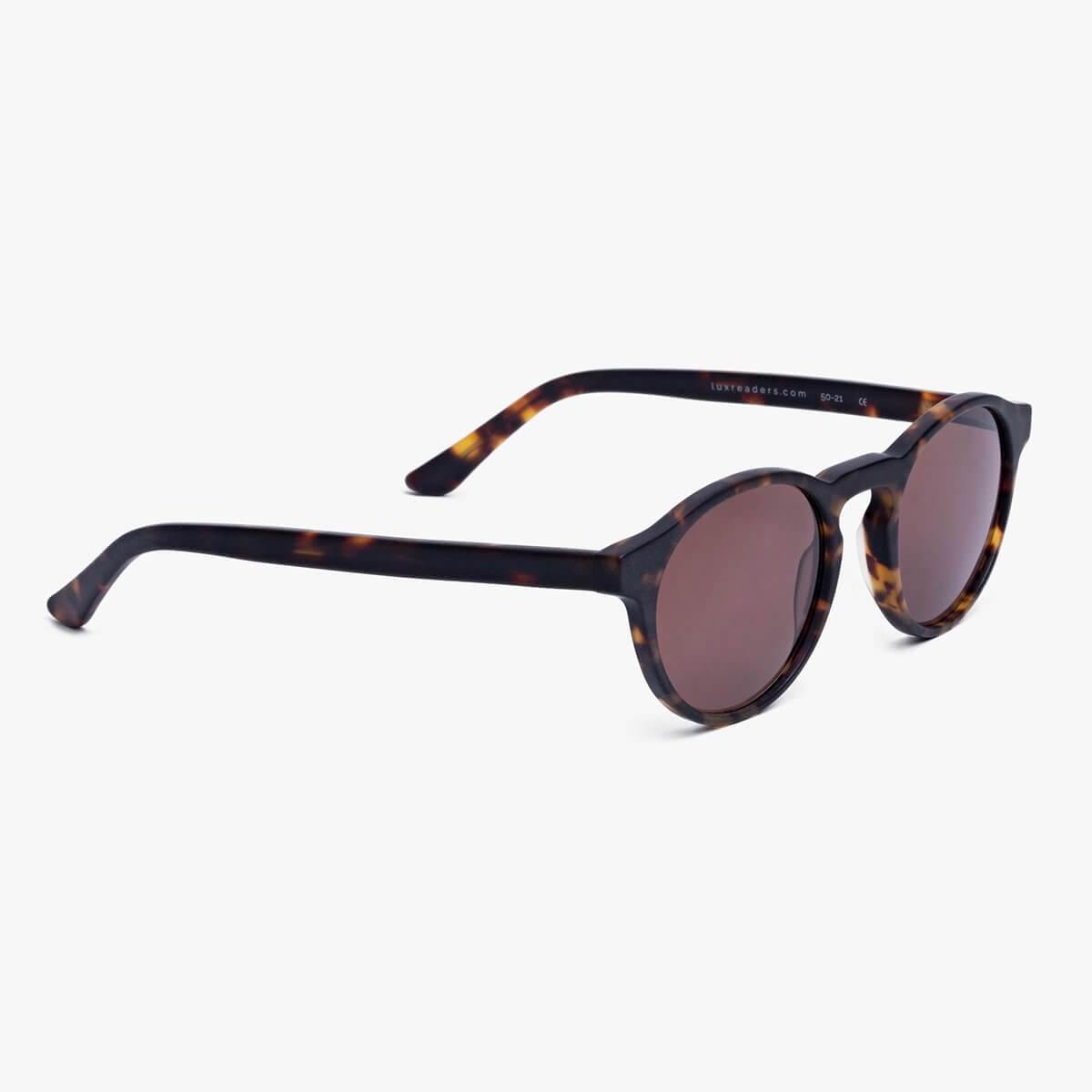 Luxreaders stylish Men's Trondheim Dark Turtle Sunglasses. Made from Acetate in a Round shape.
