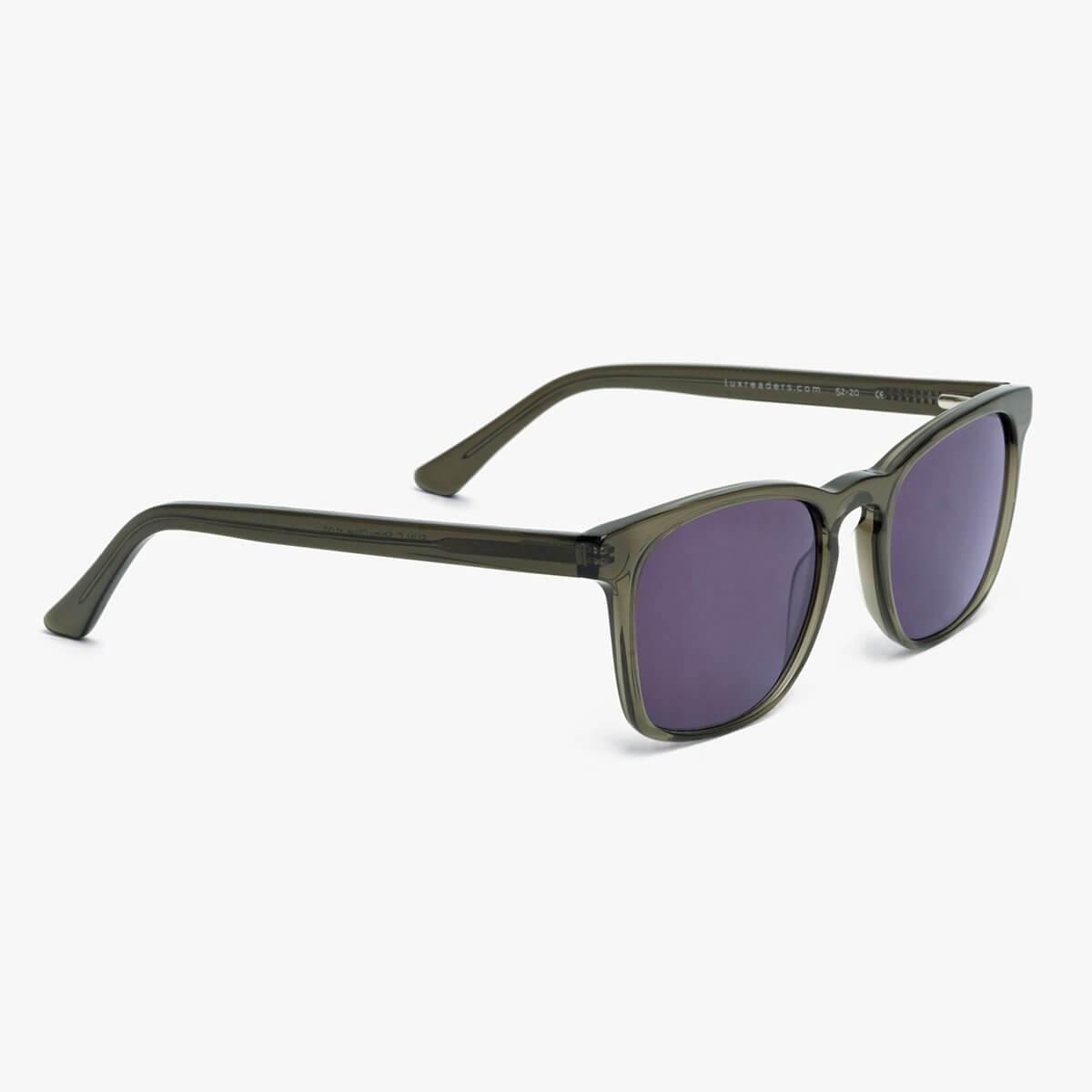 Luxreaders stylish Men's Bornholm Shiny Olive Sunglasses. Made from Acetate in a Square shape.