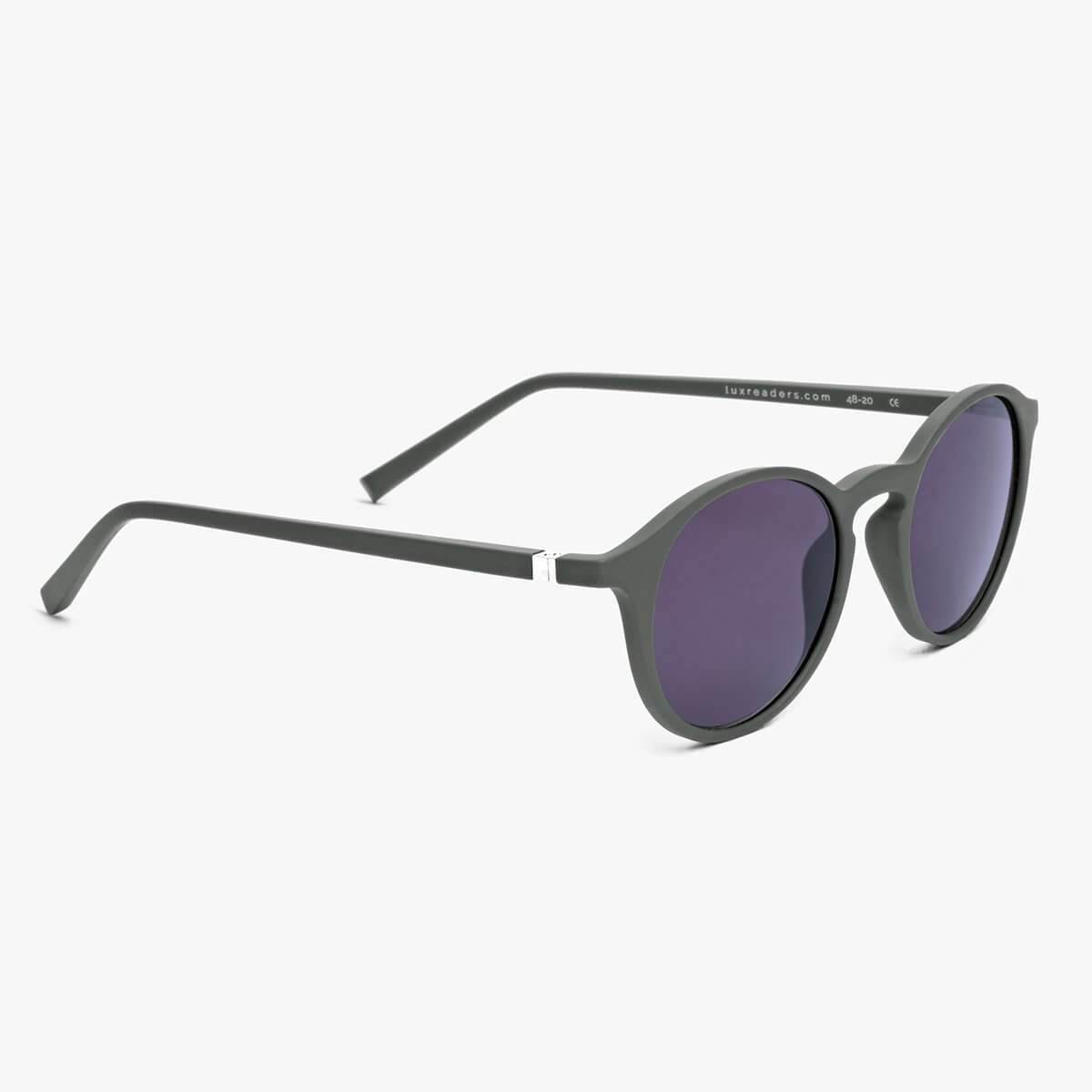 Luxreaders stylish Men's Læsø Dark Army Sunglasses. Made from Rubber in a Round shape.