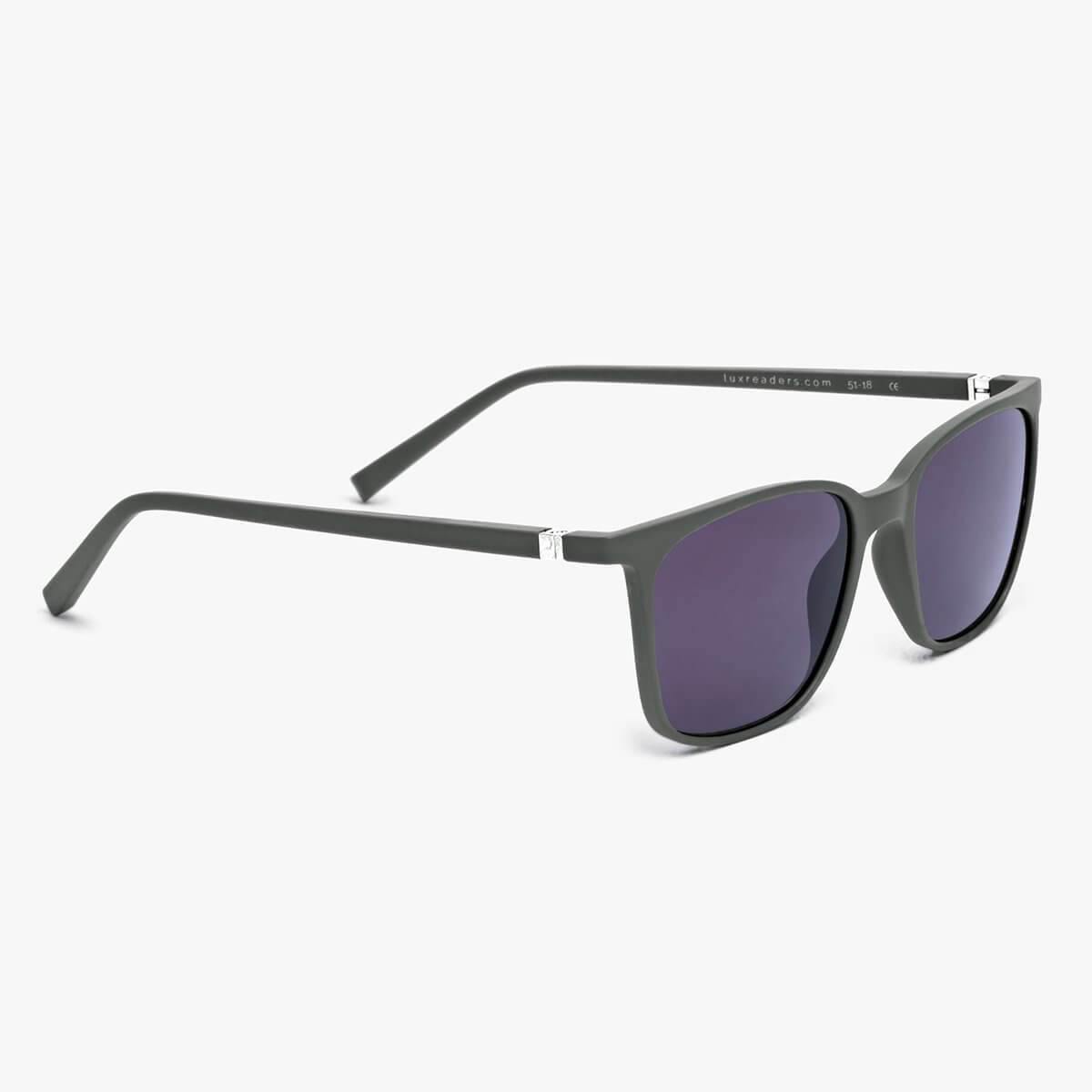 Luxreaders stylish Men's Fyn Dark Army Sunglasses. Made from Rubber in a Square shape.