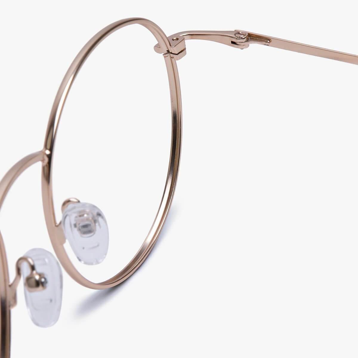 Luxreaders stylish Women's Tromsø Gold Reading glasses. Made from Stainless steel in a Round shape.