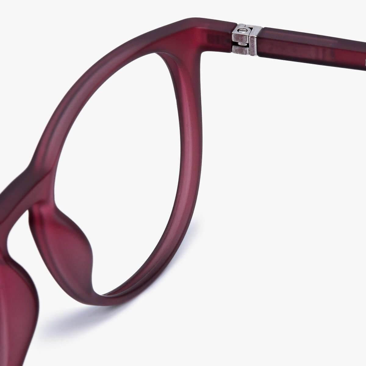 Luxreaders stylish Women's Stockholm Red Reading glasses. Made from Rubber in a Iconic shape.