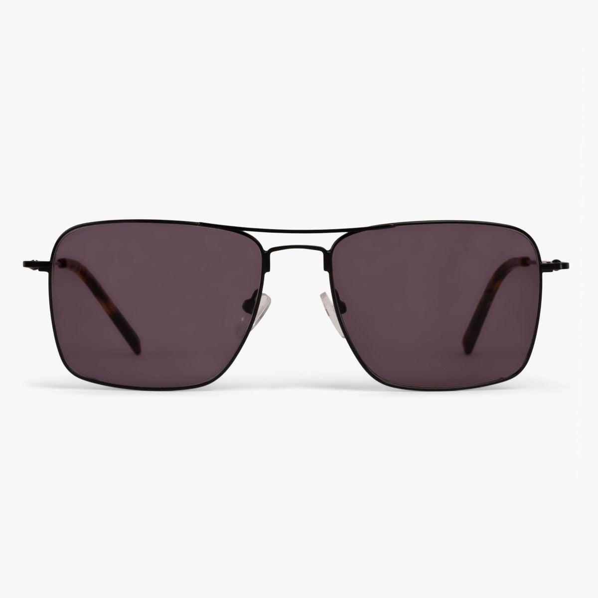 Lidköping Black sunglasses with dark square lenses and thin black frame