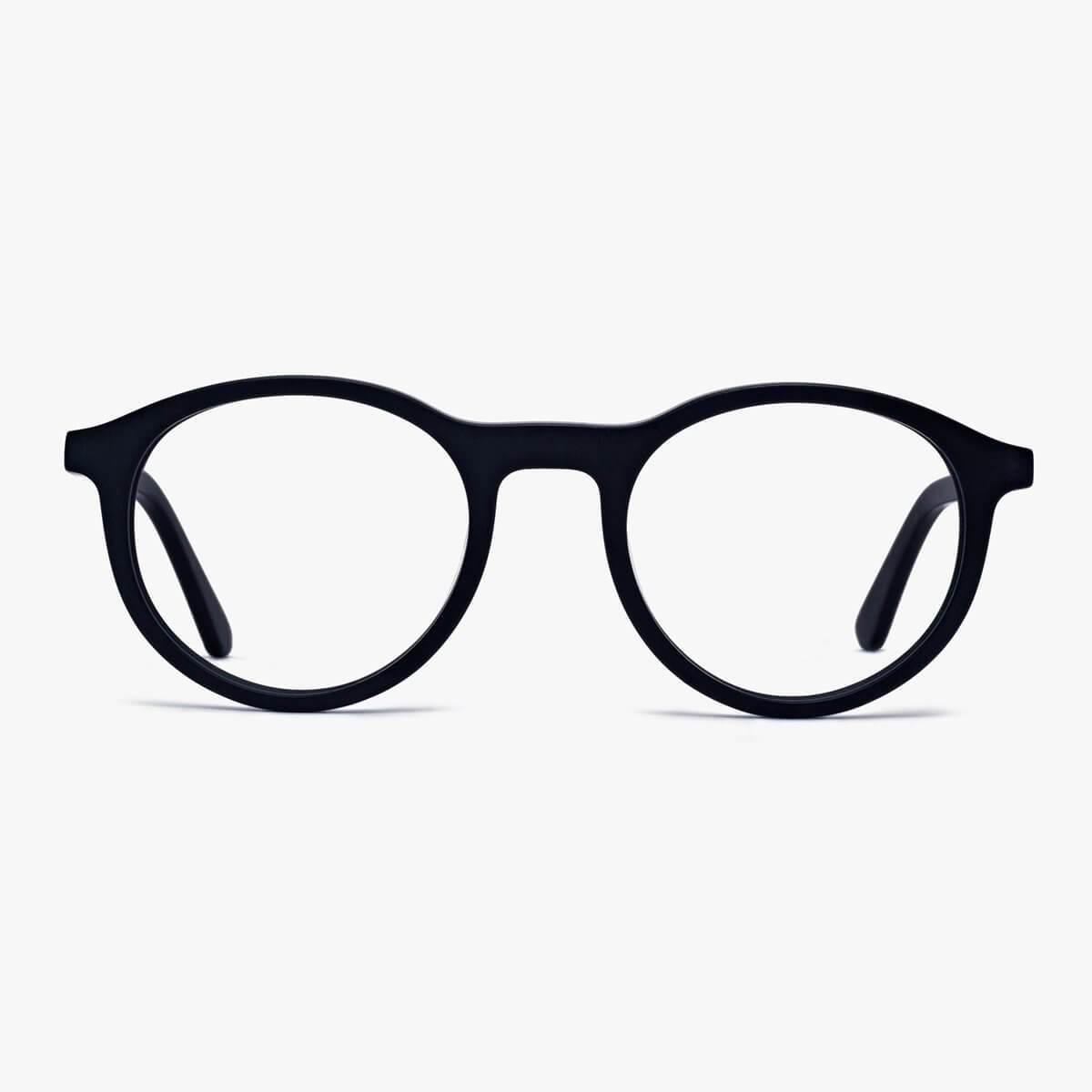 Løkken Black round reading glasses with black frame