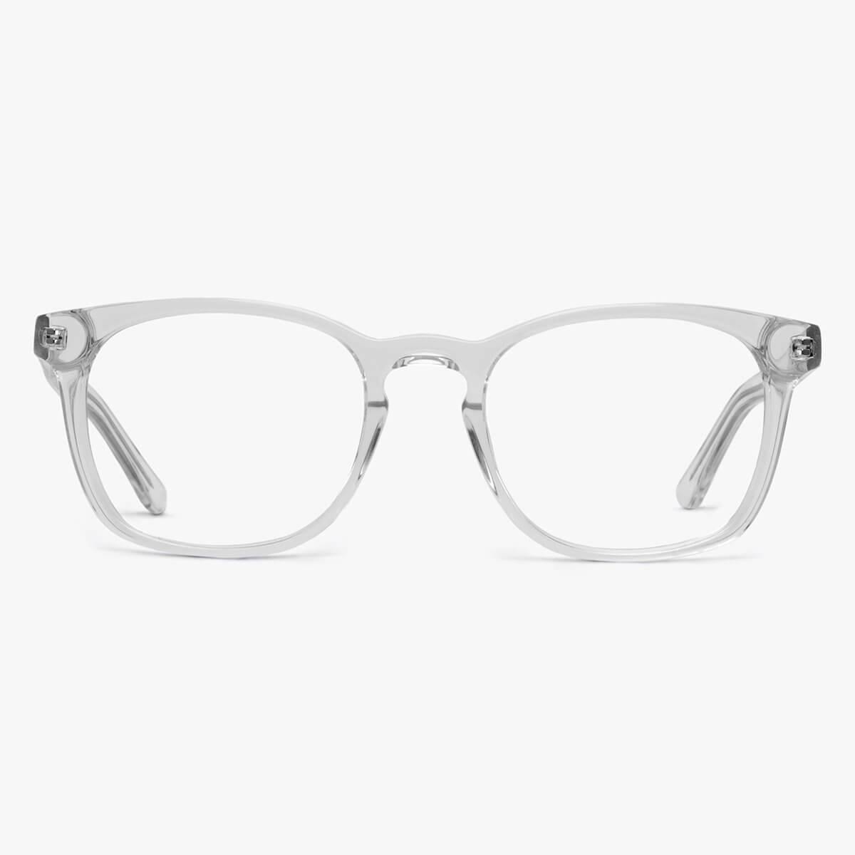 Men's crystal white square glasses