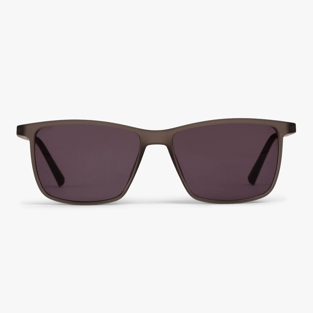 Men's København Grey sunglasses with dark rectangular lenses