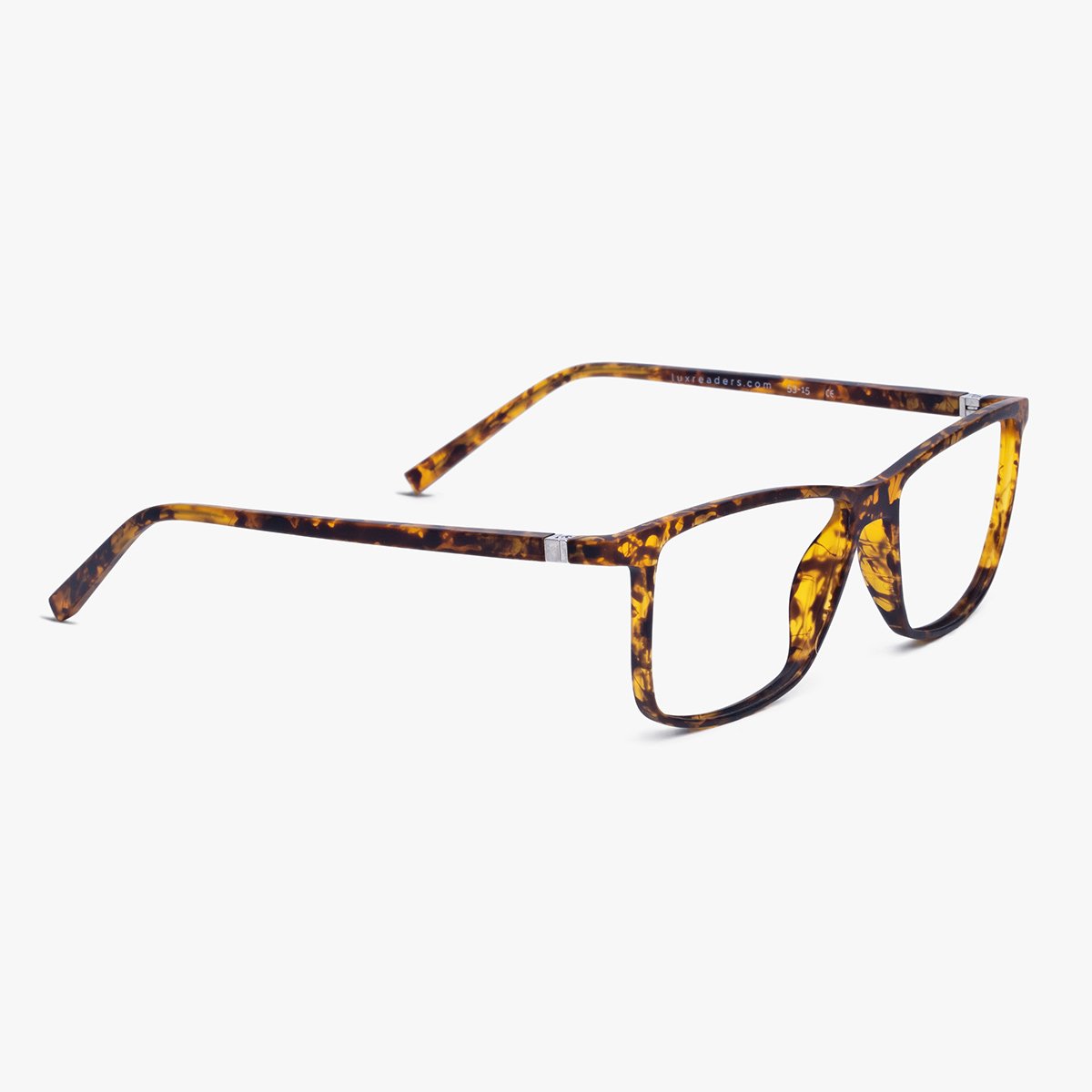 Brown tortoiseshell glasses with rectangular frames from Luxreaders
