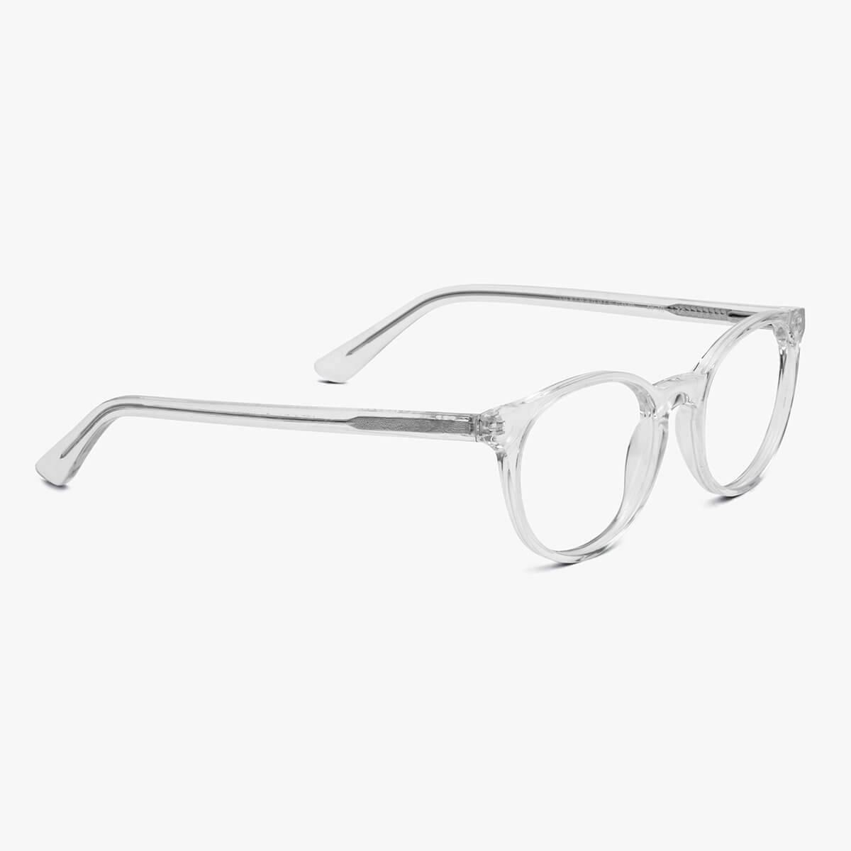 Men's Örebro crystal white glasses with clear round frames