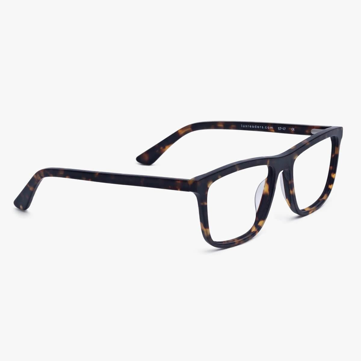 Men's Oslo Dark Turtle rectangular glasses with tortoise shell pattern