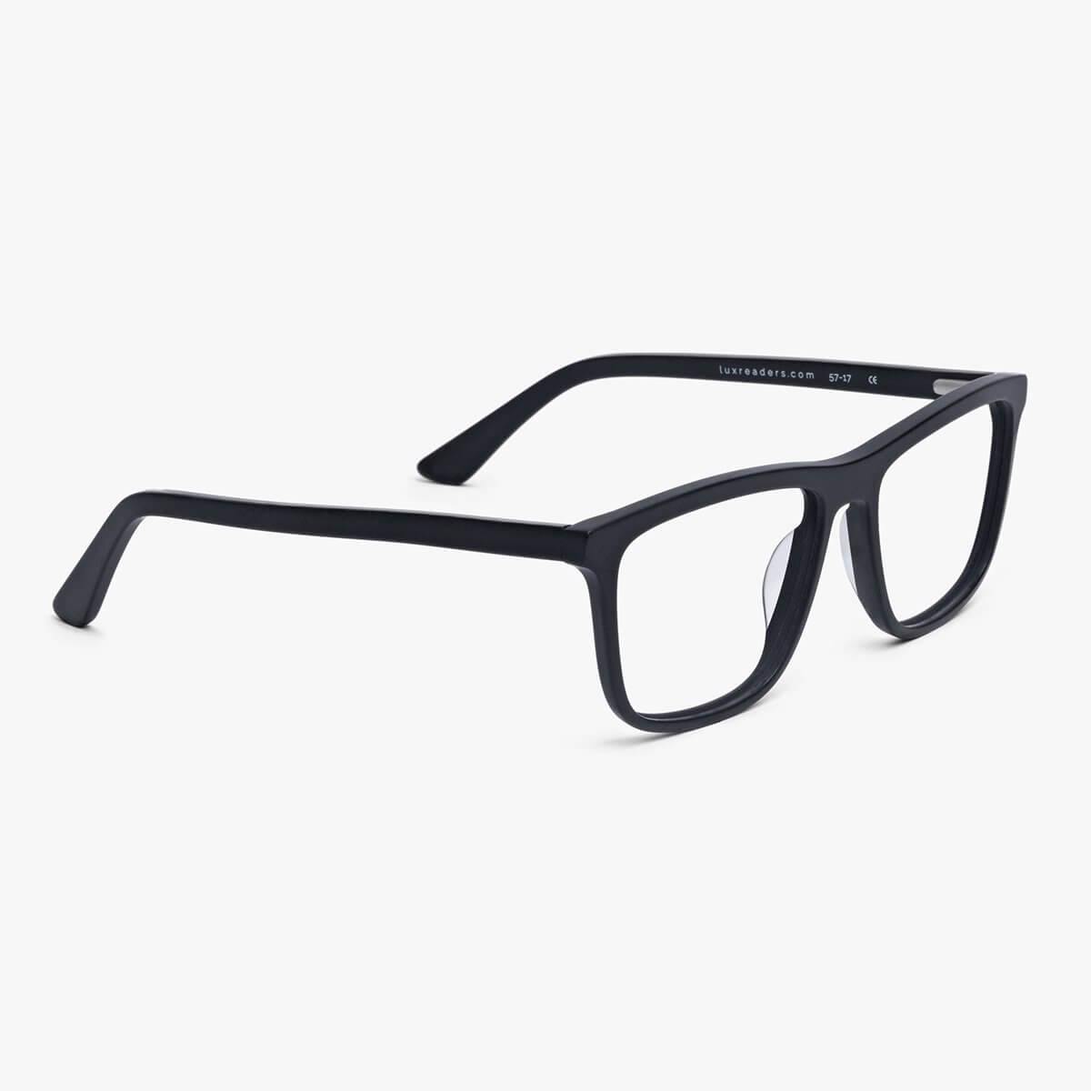 Oslo Black rectangular black glasses frame with sleek design