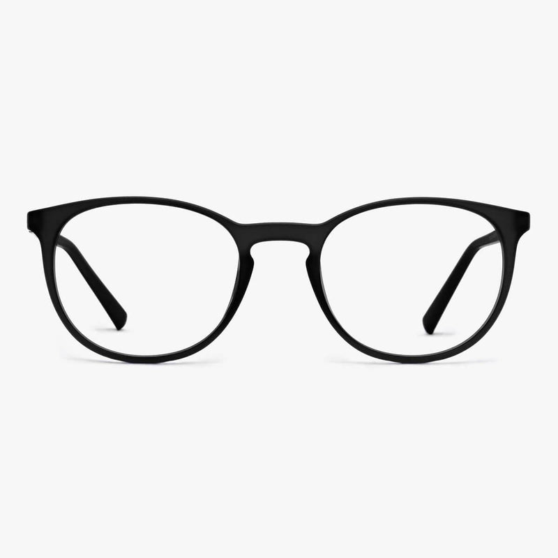 Stockholm Black reading glasses with round black frames