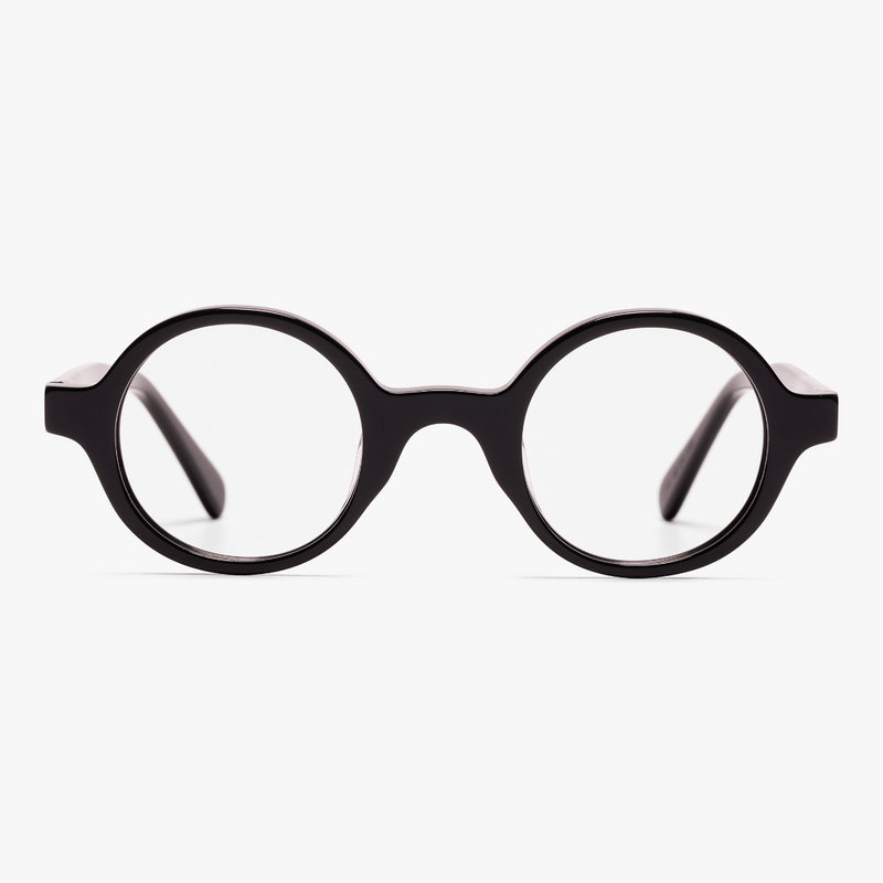 Round black Tórshavn glasses with thick frame