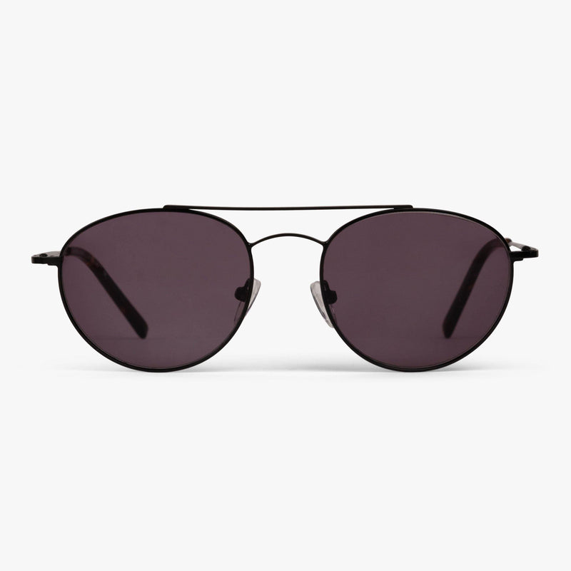 Göteborg black sunglasses with round lenses and thin frame