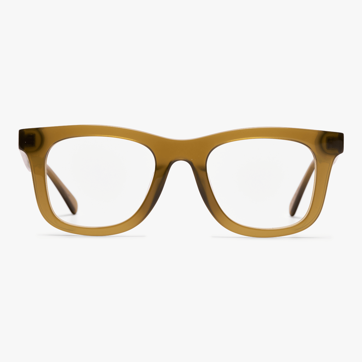 Women's Samsø Shiny Olive rectangular glasses in olive hue
