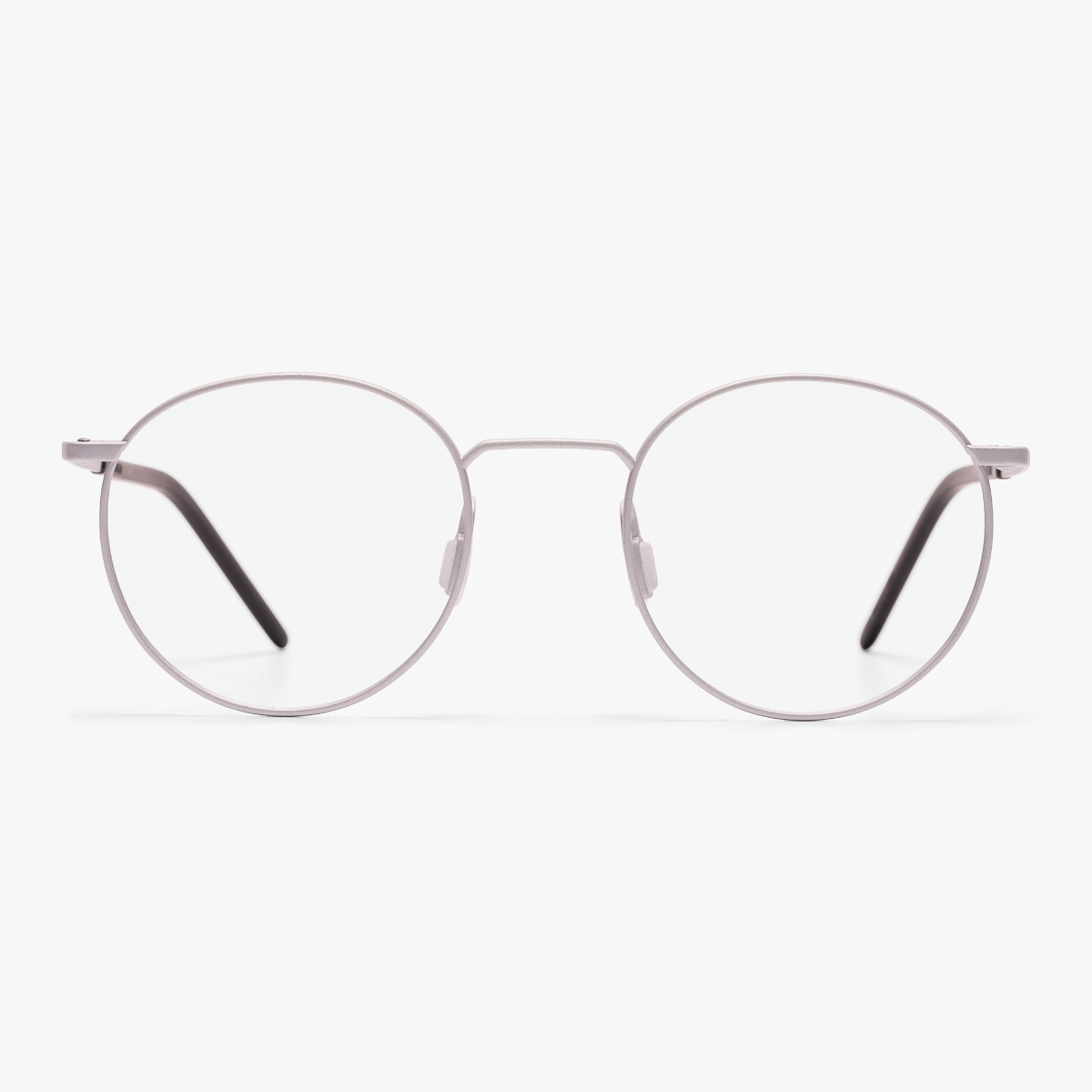 Round men's silver reading glasses with thin frames