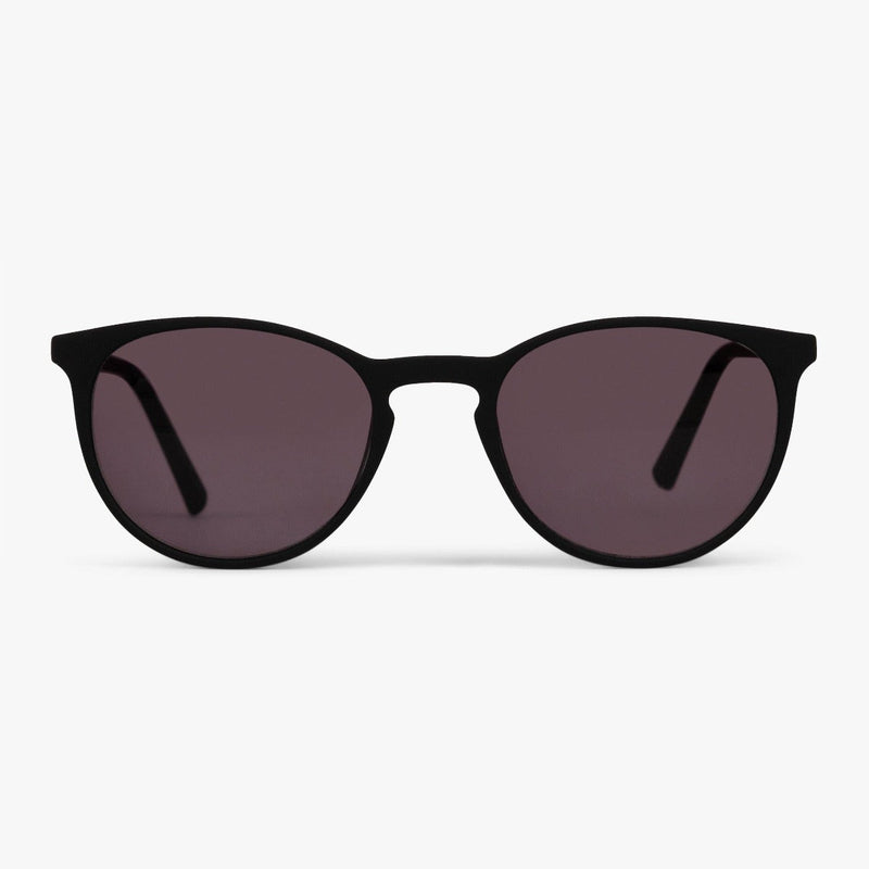 Women's Stockholm Black round sunglasses with dark lenses