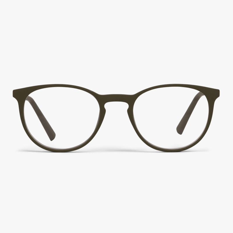 Women's Stockholm Dark Army round dark green glasses