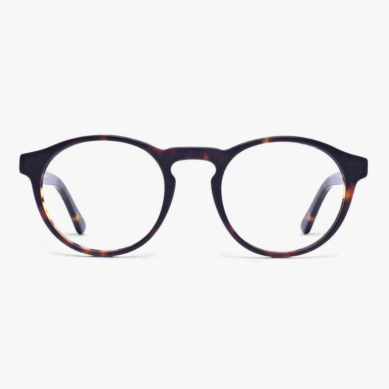 Women's Trondheim dark turtle shell eyeglasses with round frames