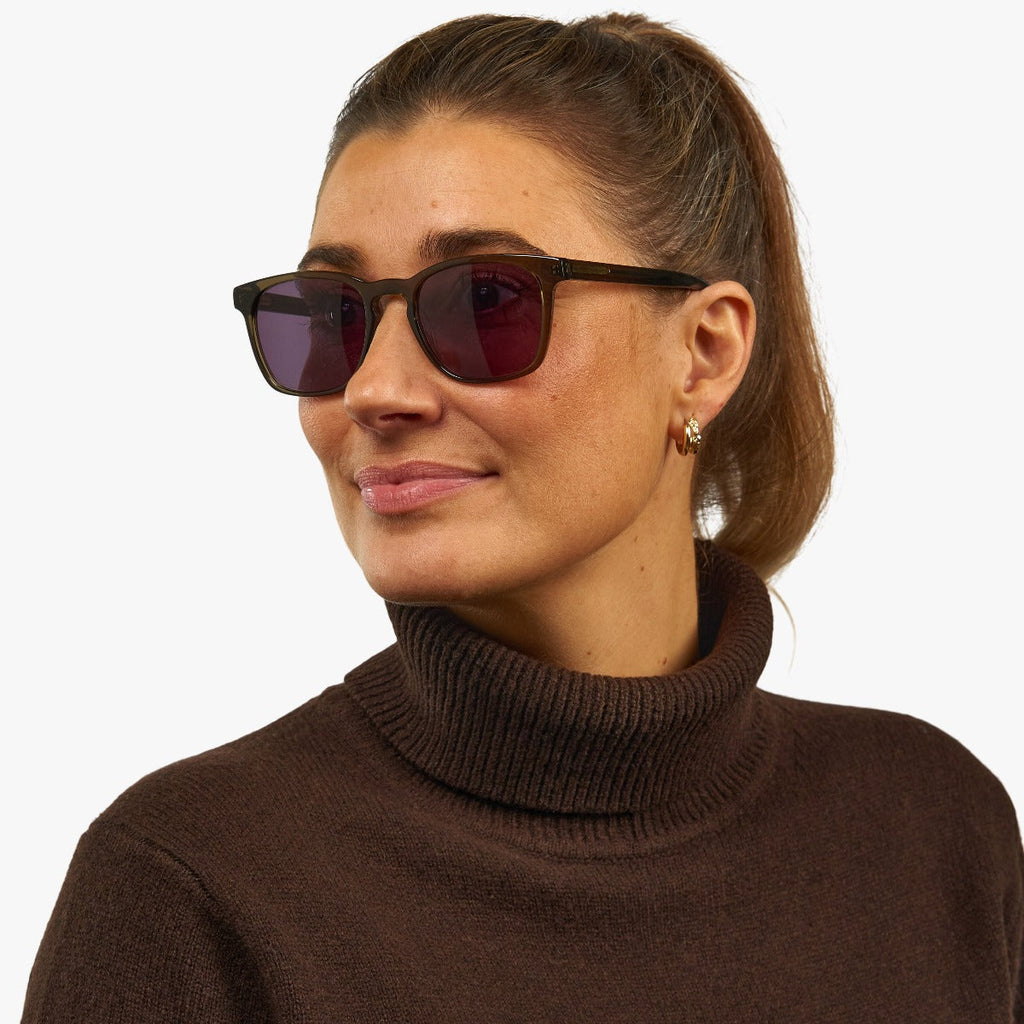 Women's Baker Shiny Olive Sunglasses - Luxreaders.co.uk