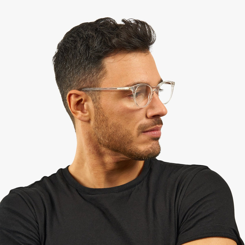 Men's Cole Crystal White Reading glasses - Luxreaders.co.uk