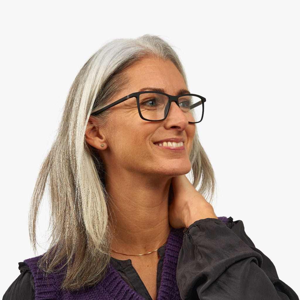 Women's Hunter Black Reading glasses - Luxreaders.co.uk