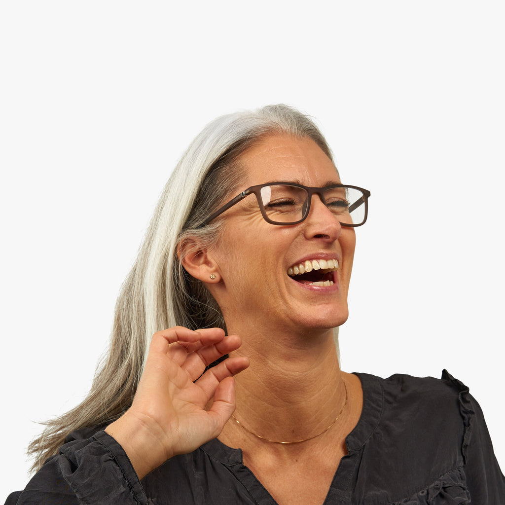 Women's Lewis Grey Reading glasses - Luxreaders.co.uk