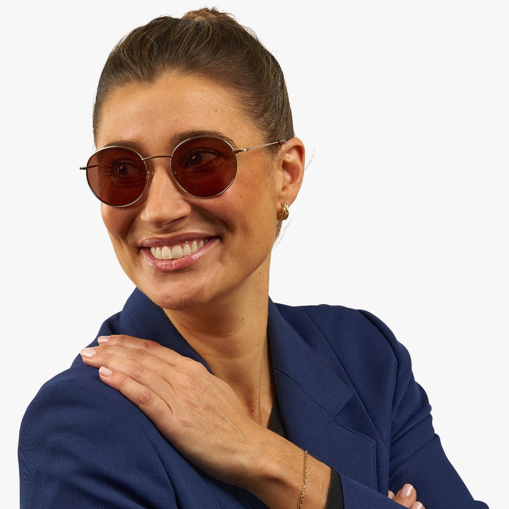 Women's Miller Gold Sunglasses - Luxreaders.co.uk