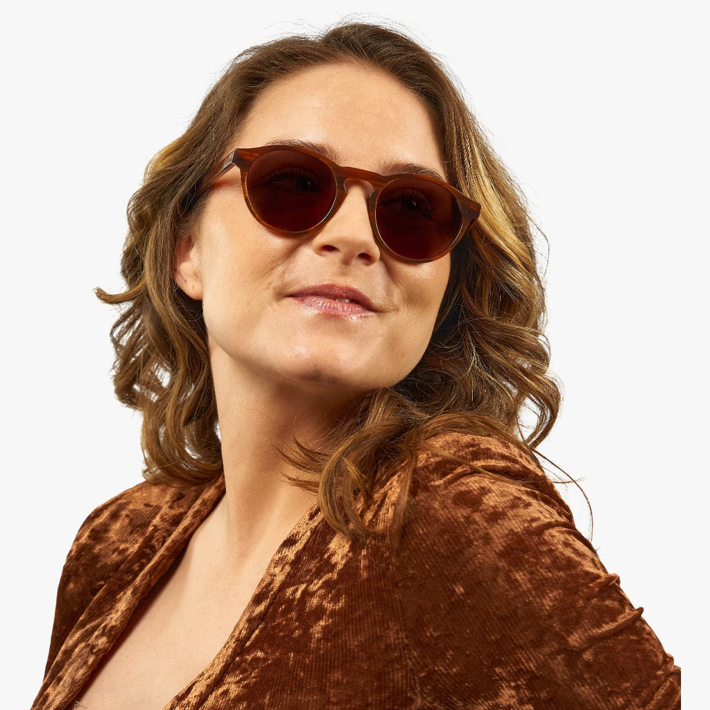 Women's Morgan Shiny Walnut Sunglasses - Luxreaders.co.uk
