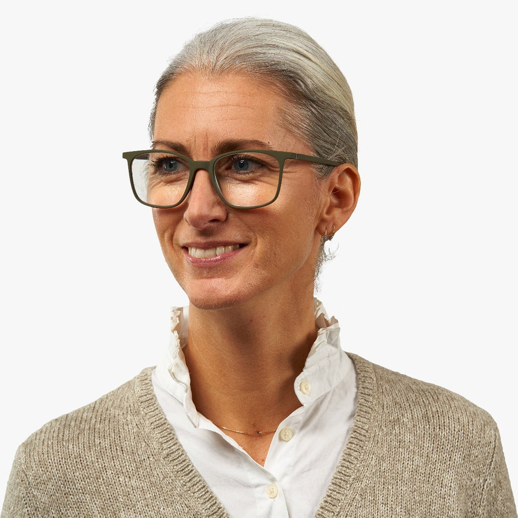 Women's Riley Dark Army Reading glasses - Luxreaders.co.uk