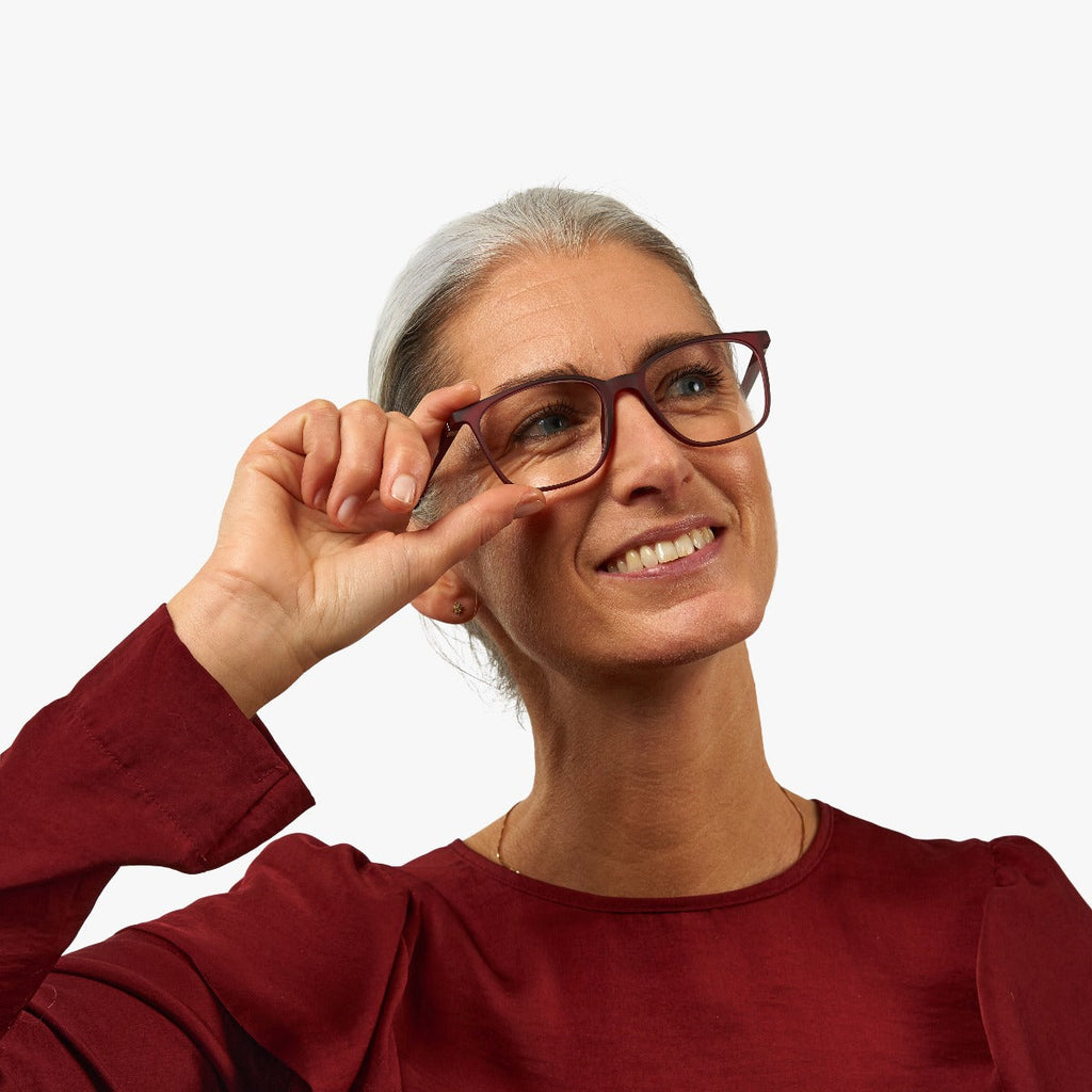 Riley Red Reading glasses - Luxreaders.co.uk