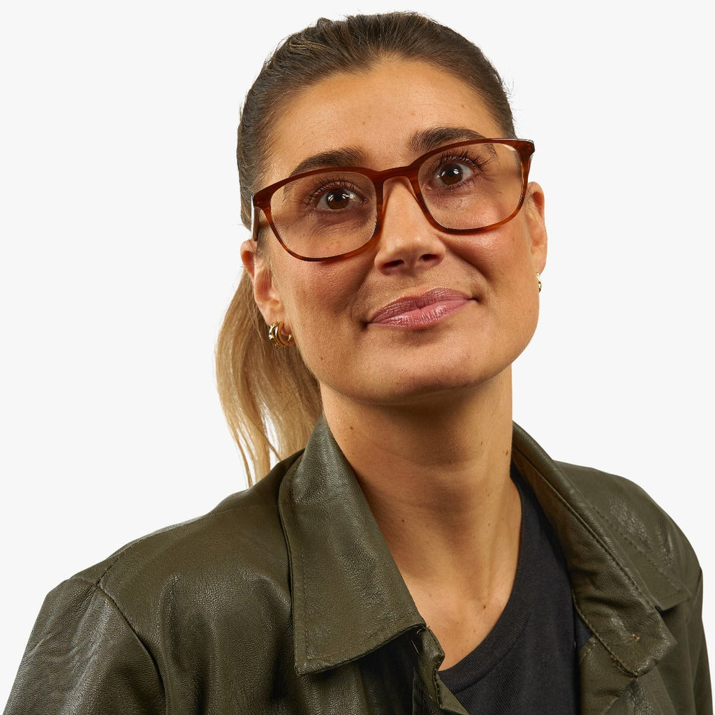 Women's Taylor Shiny Walnut Reading glasses - Luxreaders.co.uk
