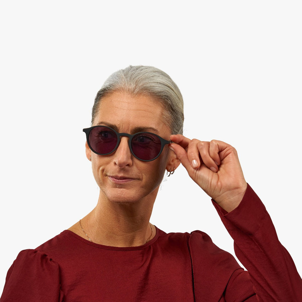 Women's Wood Black Sunglasses - Luxreaders.co.uk