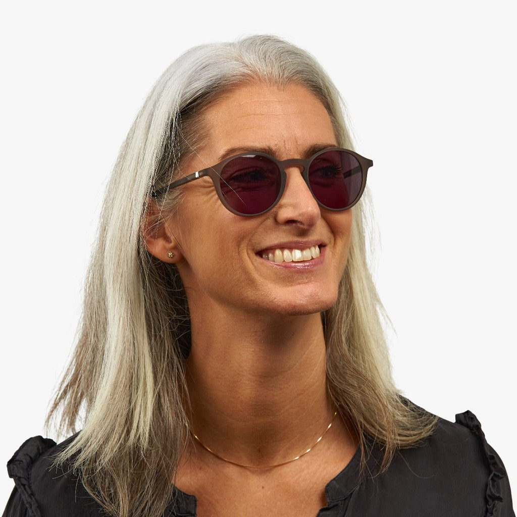 Women's Wood Grey Sunglasses - Luxreaders.co.uk