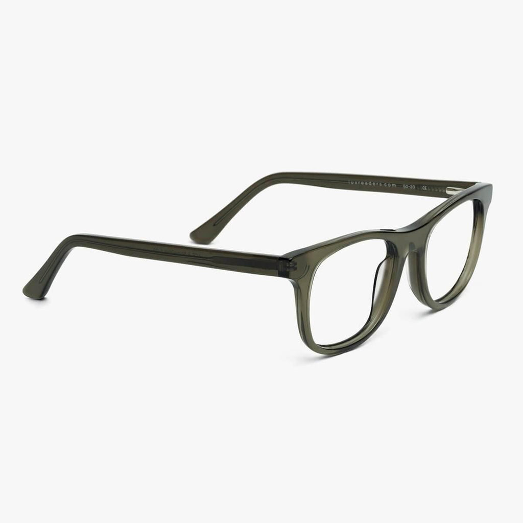 Evans Shiny Olive Reading glasses - Luxreaders.co.uk