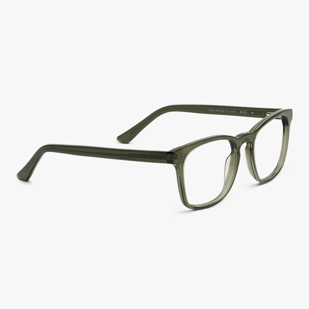 Men's Baker Shiny Olive Reading glasses - Luxreaders.co.uk